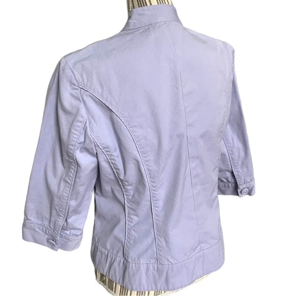 Coldwater Creek Button Down Lavender Jacket 100% Cotton Slip Pockets Size 14 - Picture 8 of 12